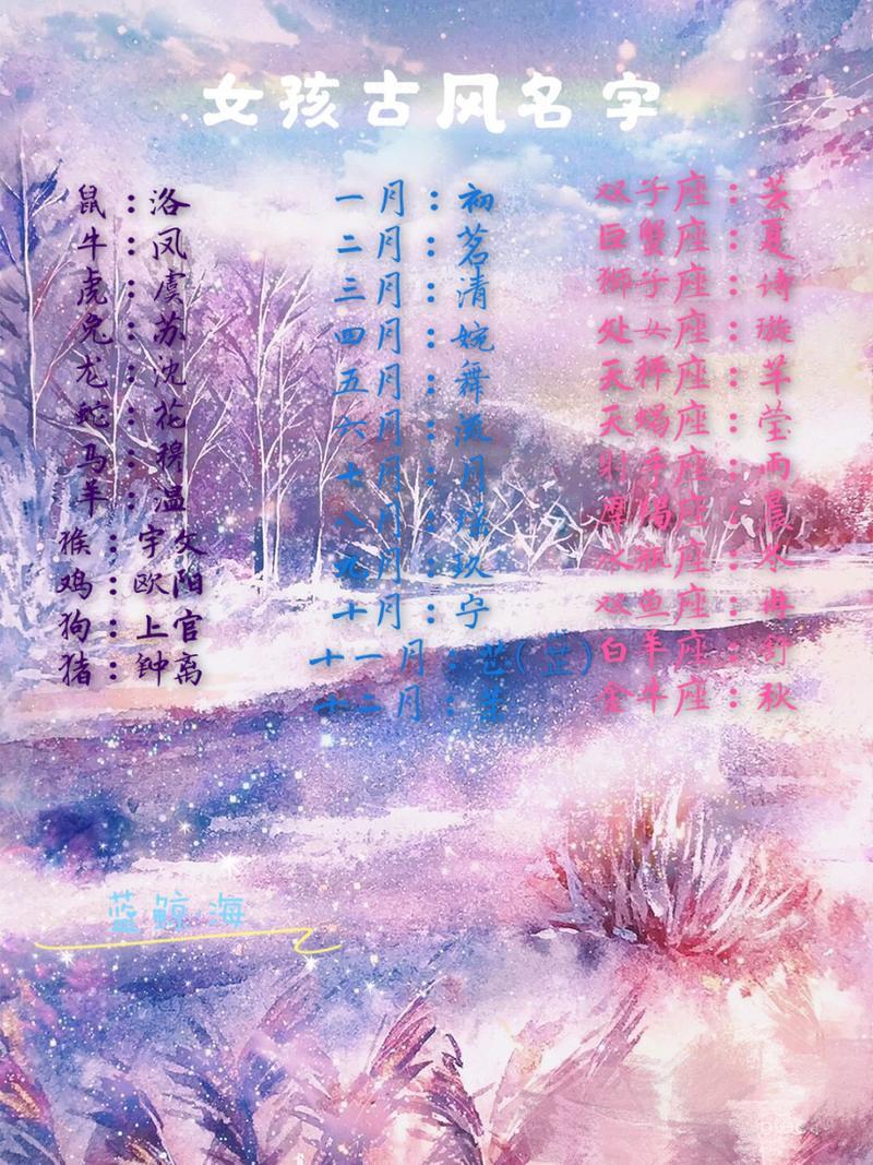 好聽(tīng)的偏古風(fēng)的名字女