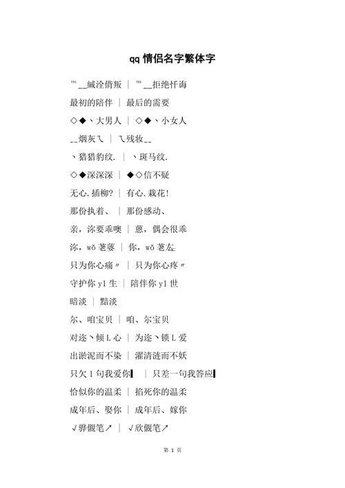qq名大全